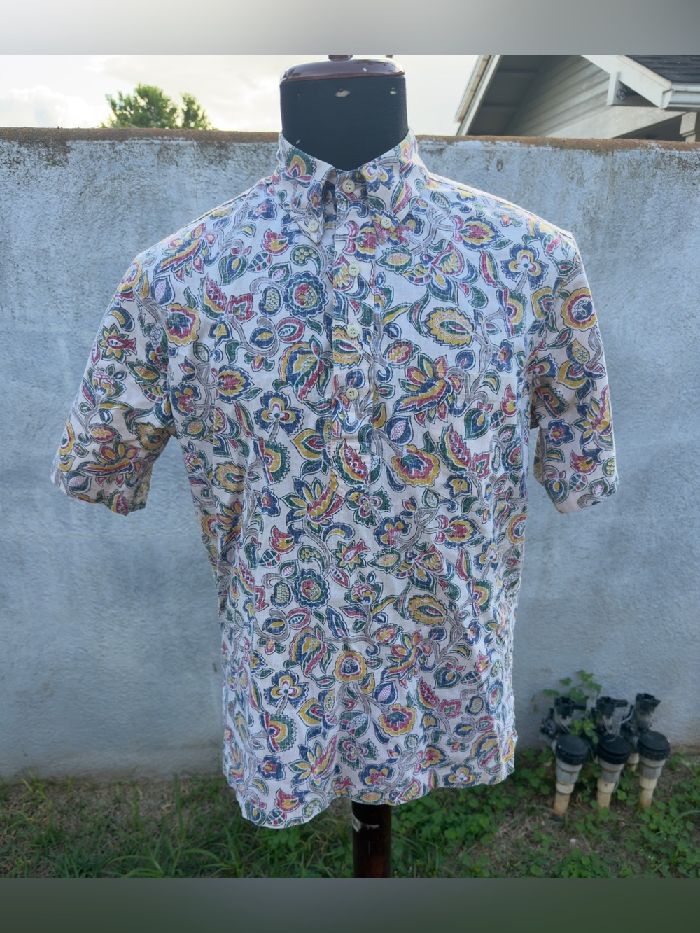 PreOwned Reyn Spooner Classic Hawaiian Print Multicolored Pullover Men's Medium